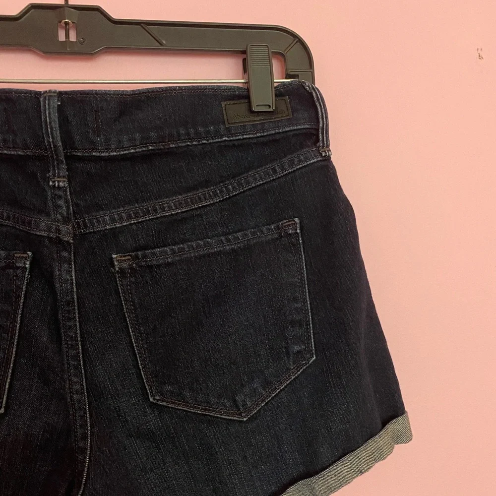 Abercrombie High Rise Midi Denim Short